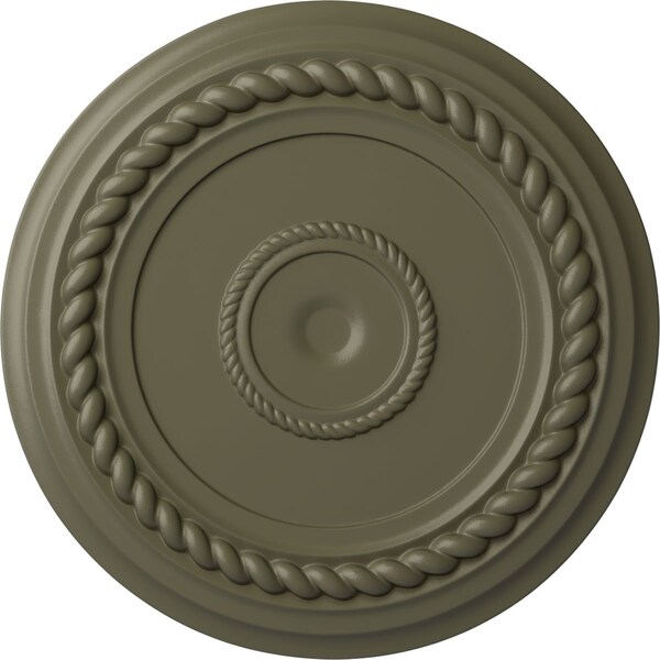 Ekena Millwork Alexandria Rope Ceiling Medallion (Fits Canopies up to 4 5/8"), 19 5/8"OD x 1 1/2"P, Spartan Stone CM18ALSSF - main